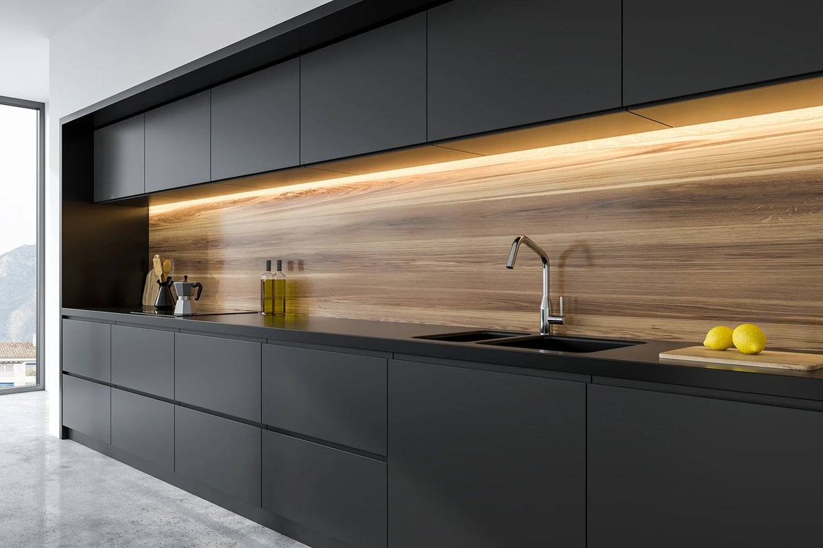 Matte black kitchen