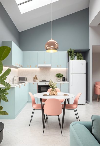 Modern pastel kitchen